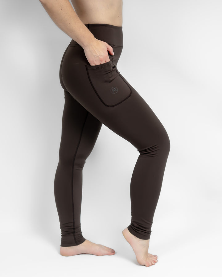 Aya Mocha Brown Winter Leggings