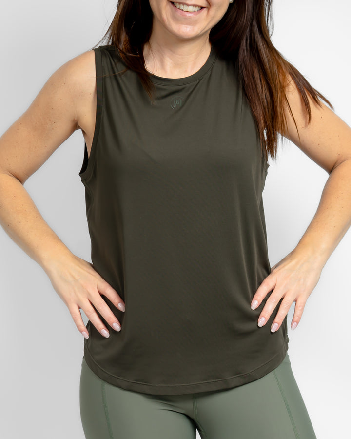 Lea Deep Olive Sports Top