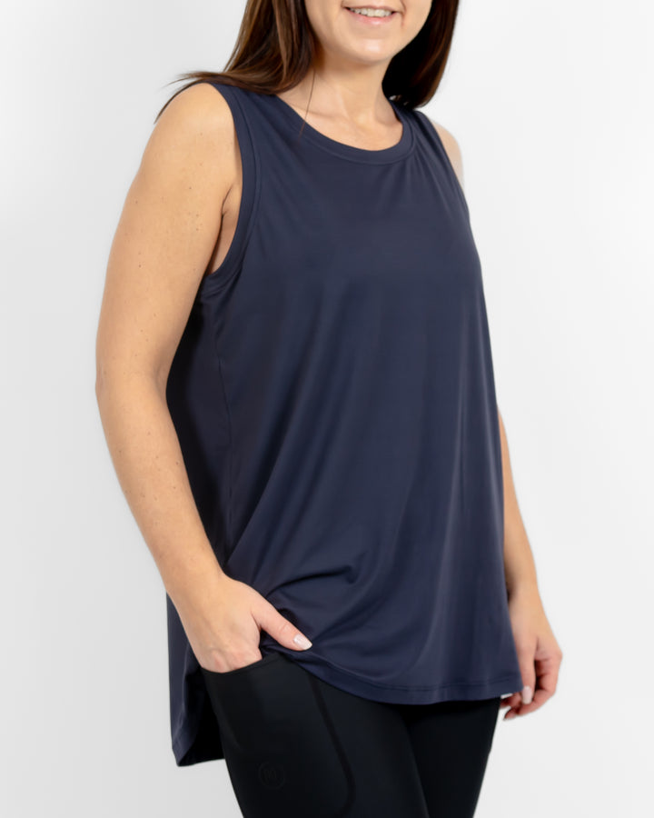 Mira Oversized Deep Blue Top