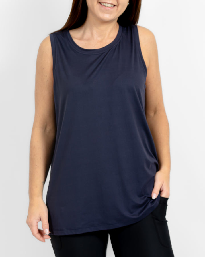 Mira Oversized Deep Blue Top