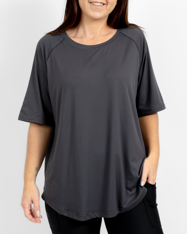 Mira Oversized Deep Grey T-Shirt