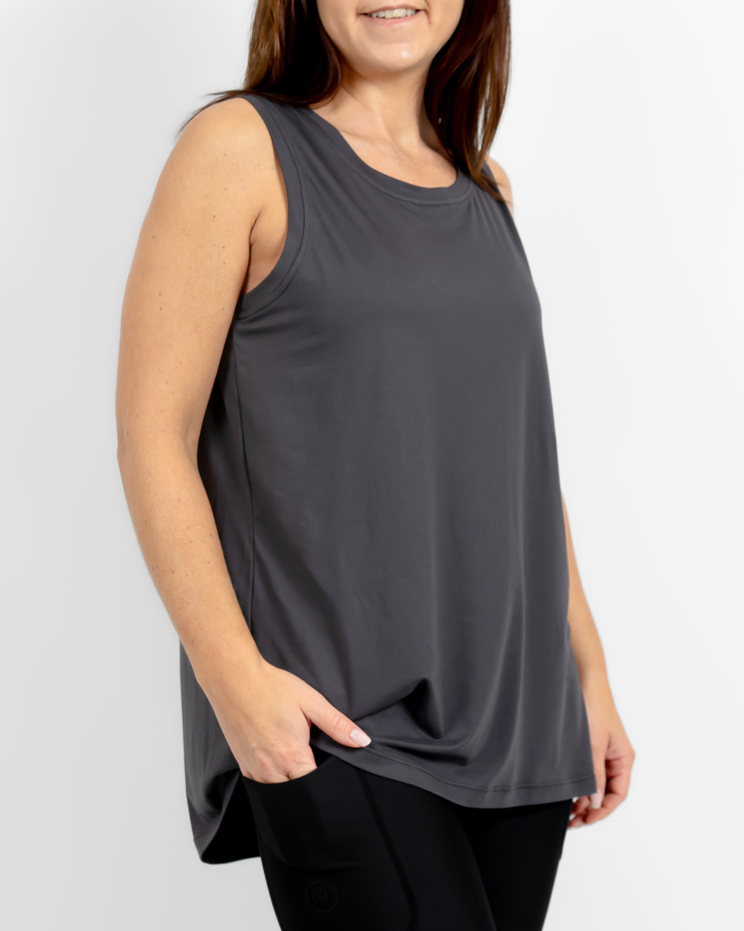 Mira Oversized Deep Grey Top