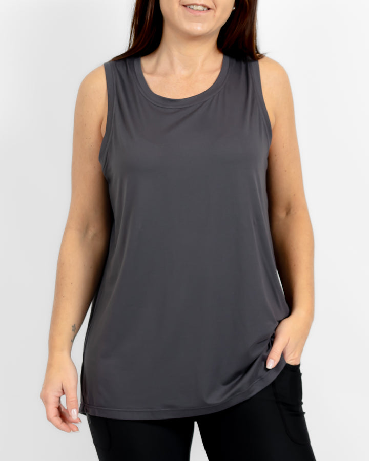 Mira Oversized Deep Grey Top