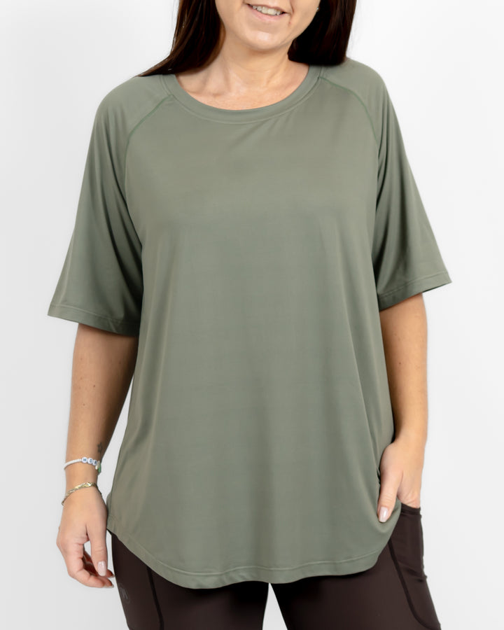 Mira Oversized Dusty Green T-Shirt