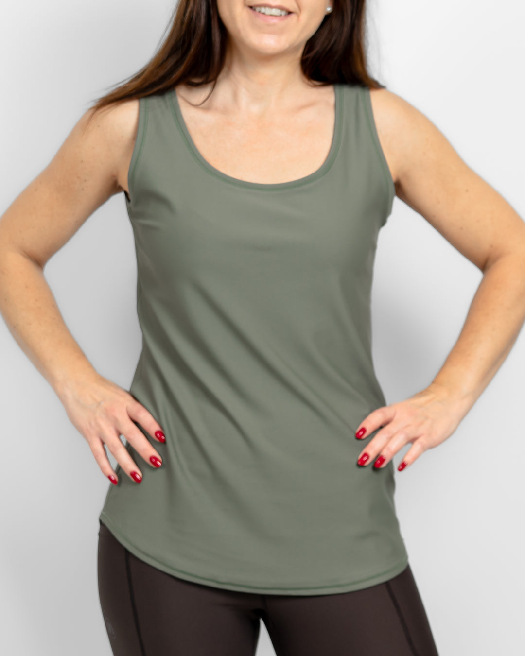 Vigga Fitted Dusty Green Top