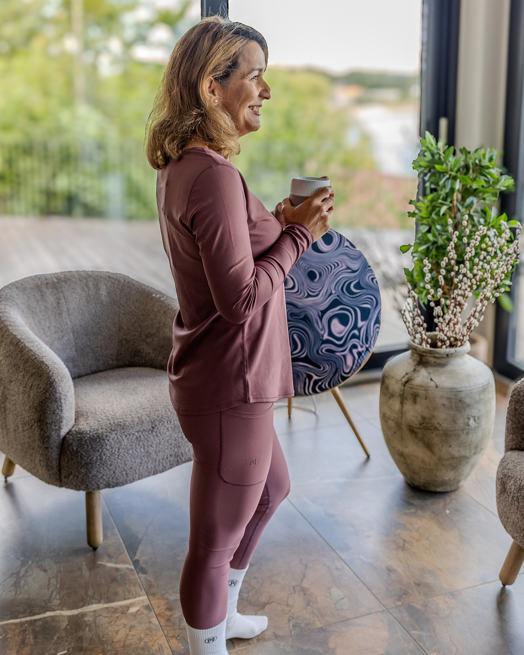 Vigga Fitted Dusty Rose Long-Sleeve